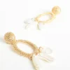 Adorne Anastasia Pearl Charms Beaten Metal Earrings^ Jewellery