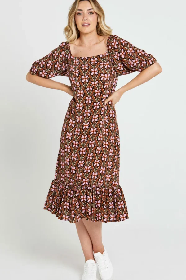 Sass Angela Frill Hem Midi Dress^ Dresses