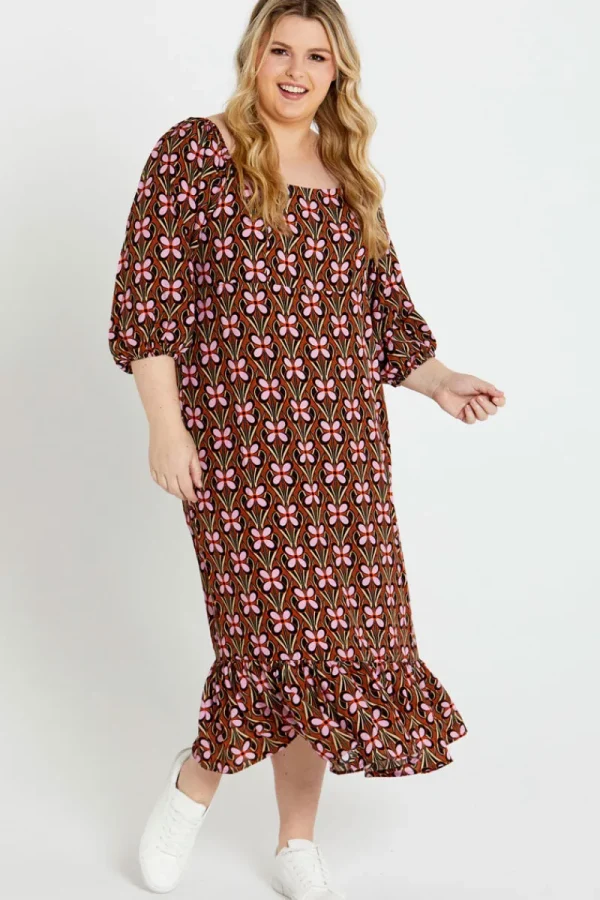 Sass Angela Frill Hem Midi Dress^ Dresses