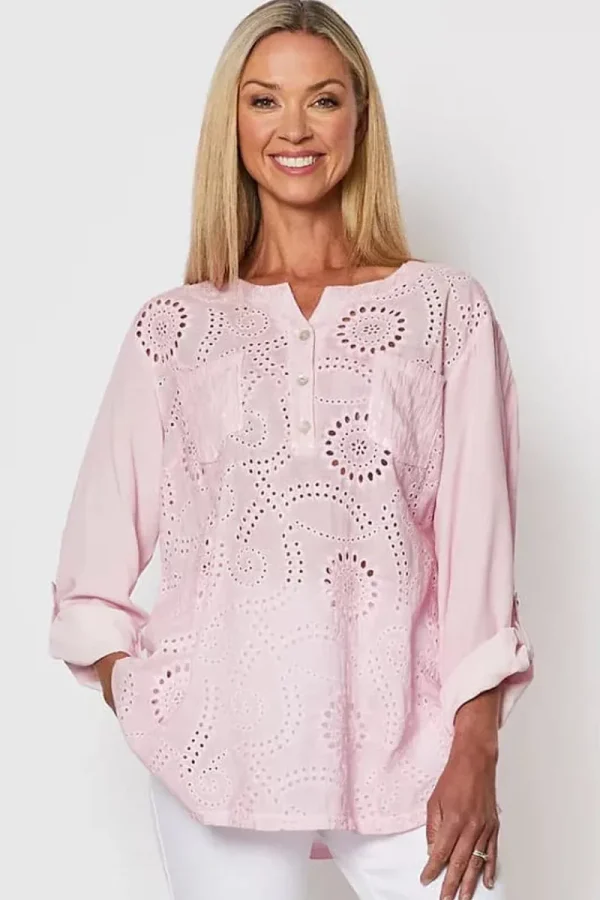 Clarity Broderie Front Shirt^ Shirts