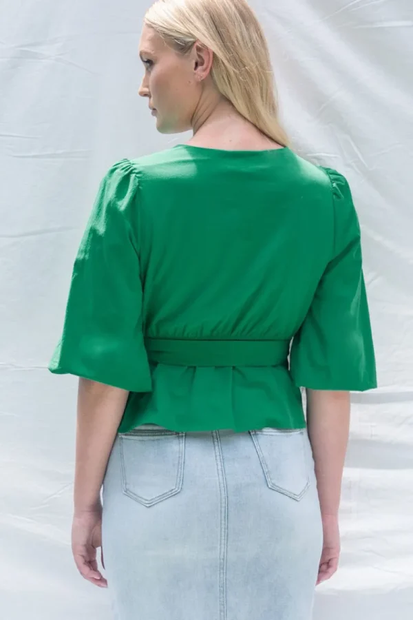 Zeinert & Co Cross Front Bubble Sleeve Top^ Tops