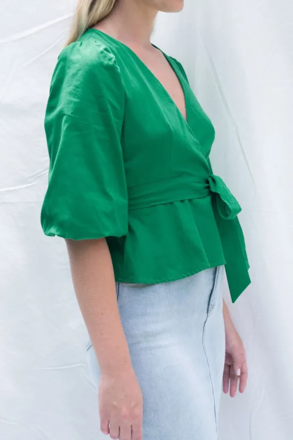 Zeinert & Co Cross Front Bubble Sleeve Top^ Tops