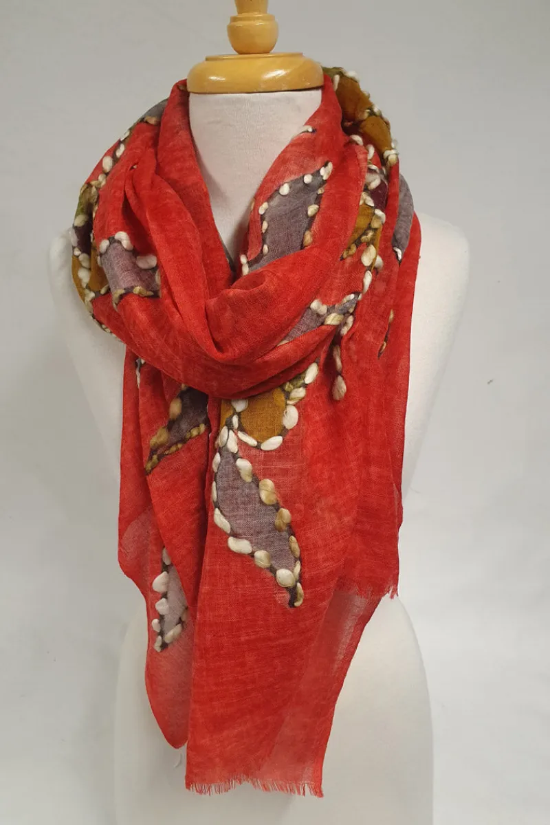 embroidered_flower_scarf_0-1.webp zoda Embroidered Flower Scarf^ Scarfs & Snoods
