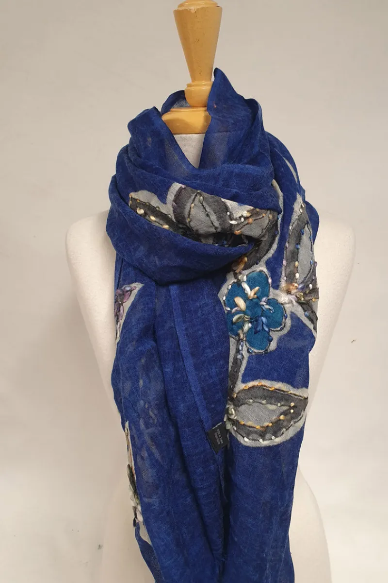 embroidered_flower_scarf_0.webp zoda Embroidered Flower Scarf^ Scarfs & Snoods