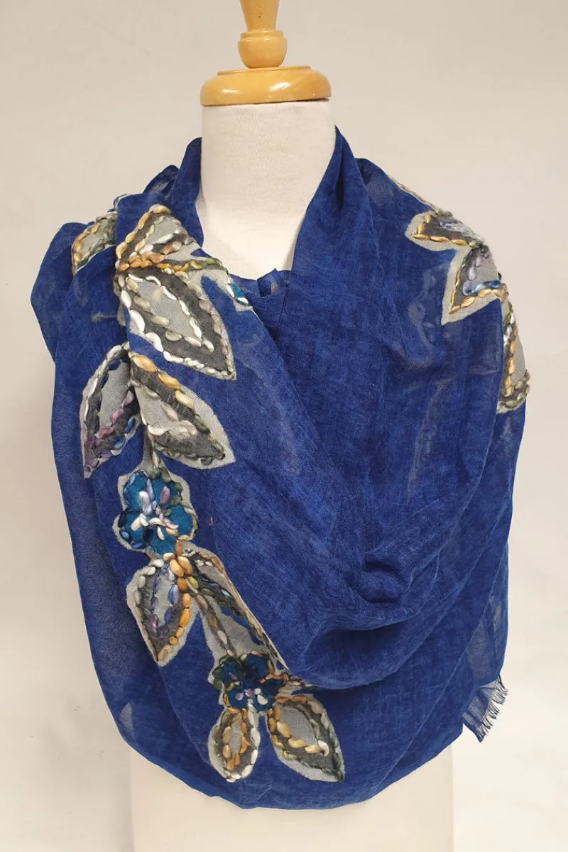 embroidered_flower_scarf_1.webp zoda Embroidered Flower Scarf^ Scarfs & Snoods