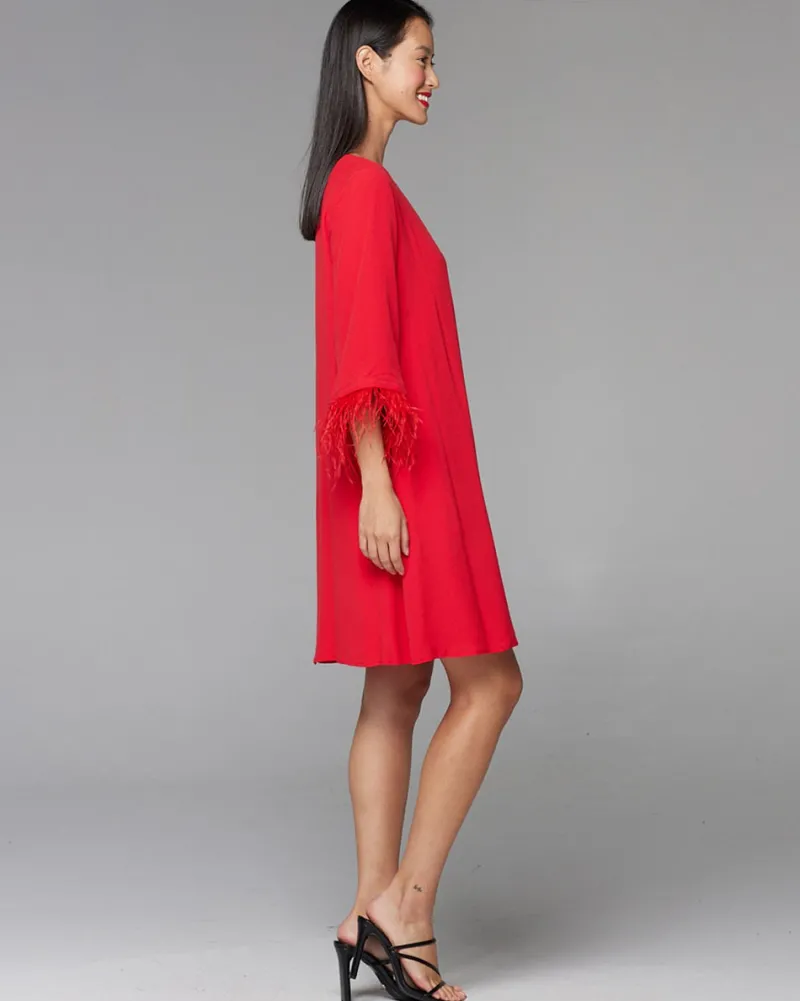 enchanted_feather_sleeve__3.webp Fate and Becker Enchanted Feather Sleeve Dress^ Dresses