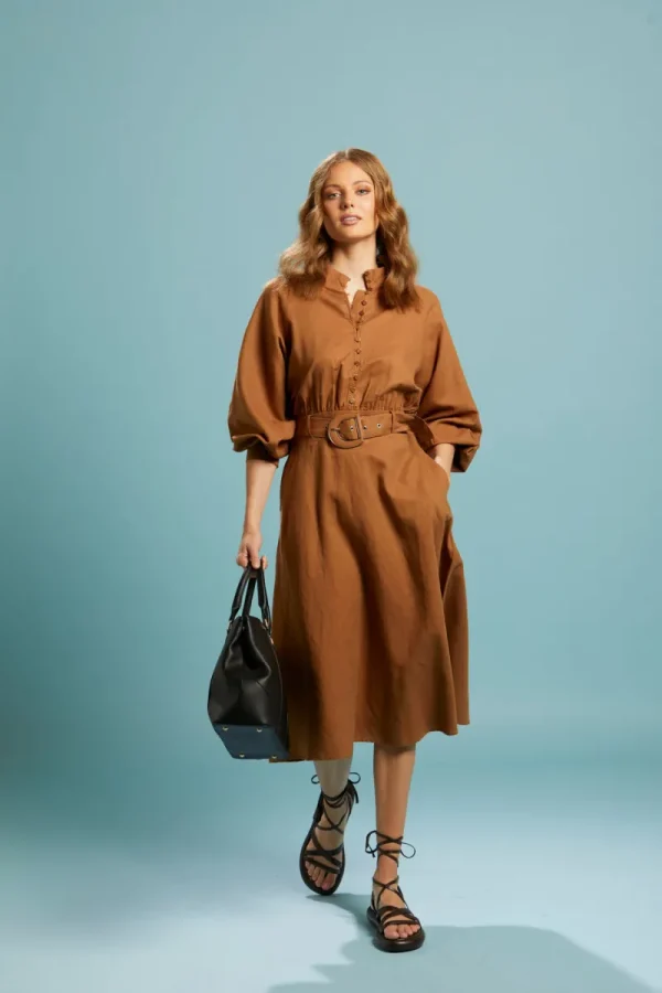 Fate and Becker Exhale Belted Midi Dress SHORT SLEEVE^ Belts | Dresses