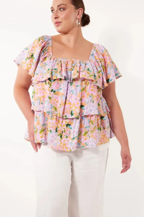 isle of mine Flora Tiered Top^ Tops
