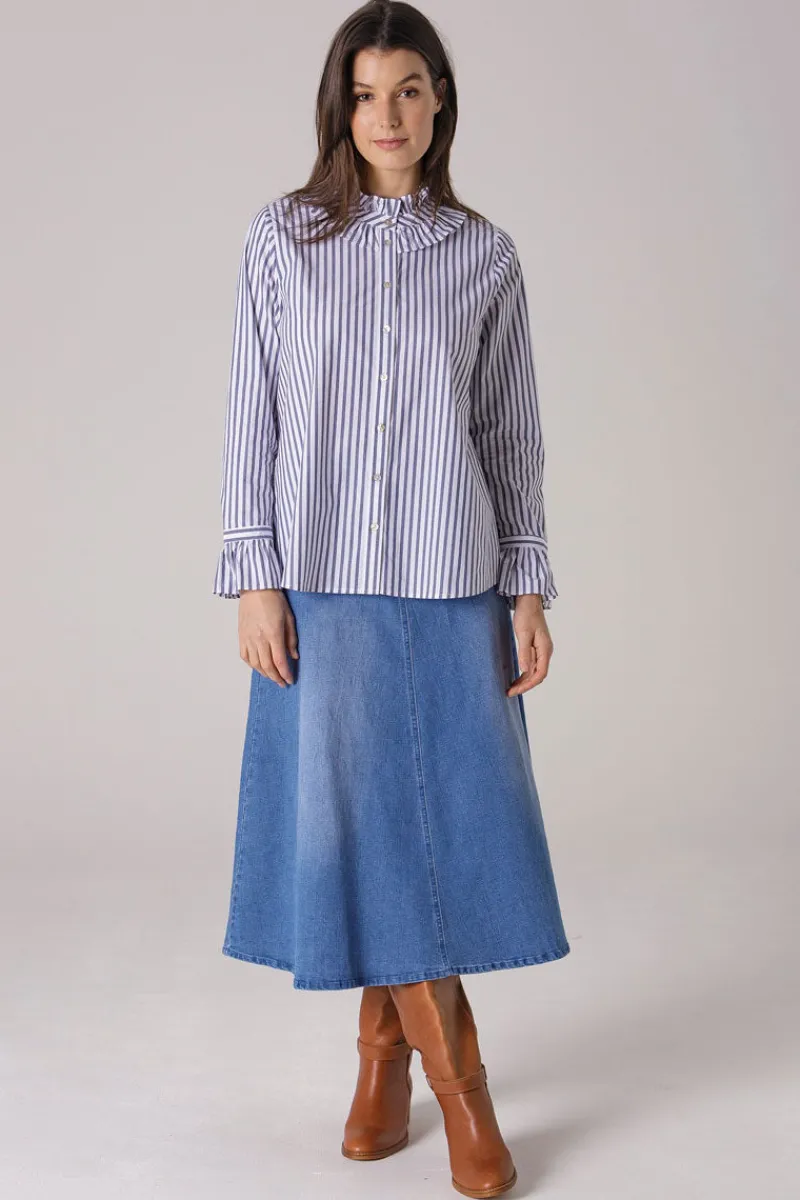 frilled_stripe_shirt_1.webp Yarra trail Frilled Stripe Shirt^ Shirts