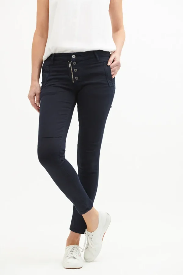 Italian Star Button Jean^ Jeans