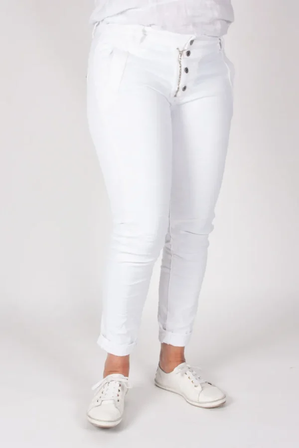 Italian Star Button Jean^ Jeans