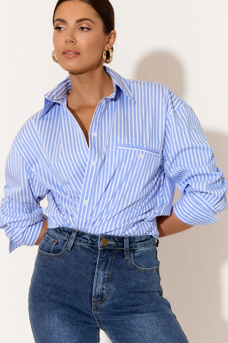 kira_oversized_poplin_str_0.webp Adorne Kira Oversized Poplin Stripe Shirt^ Shirts