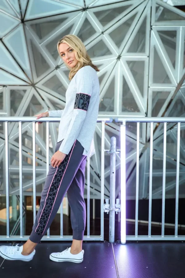 3rd Story Leopard Banded Sleeve Long Sleeve Tee^ Tops