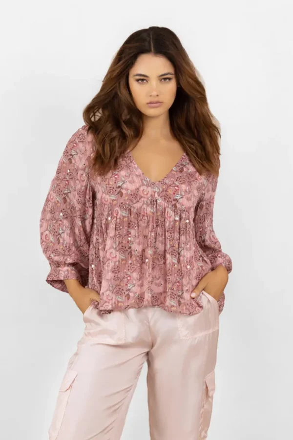 Joey the Label Mirror Floral Blouse^ Tops