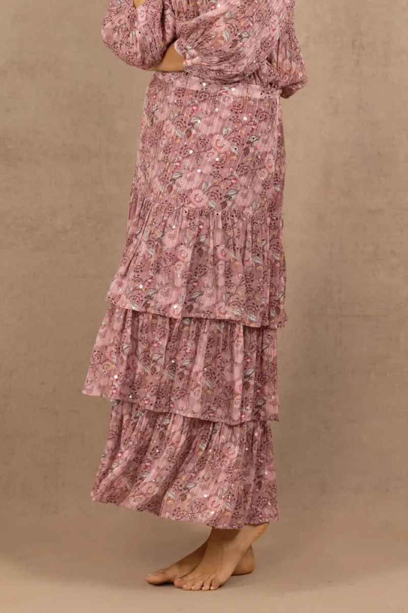 mirror_floral_layered_ski_4.webp Joey the Label Mirror Floral Layered Skirt^ Skirts