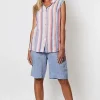 Gordon Smith Linen Stripe Sleeve Less Shirt^ Shirts