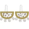 MoeMoe Design Neutral Tones Terrazzo Layered Moon Outline Long Drop Earrings^ Jewellery