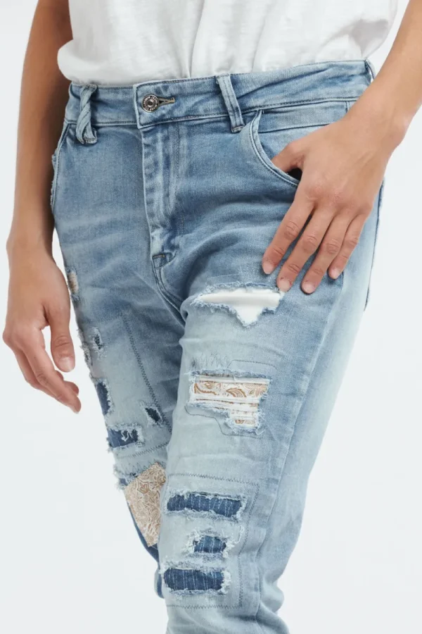 Italian Star Paisley Patch Jean^ Jeans