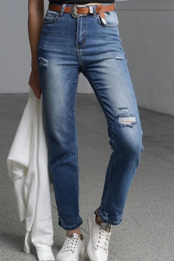 Zeinert and Co Pipe Leg Rip Jeans Super Soft^ Jeans