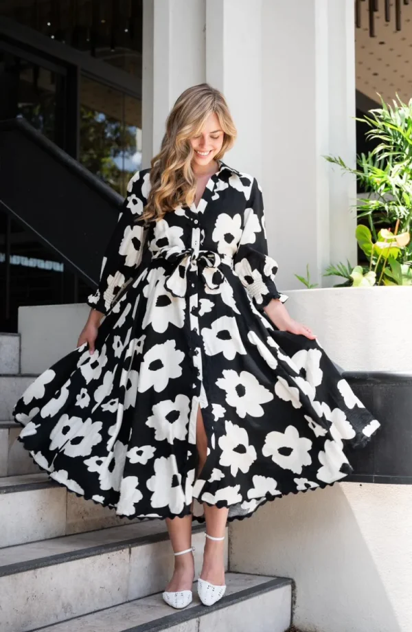 Zeinert & Co Poppy Print Lace Trim Midi Dress^ Dresses