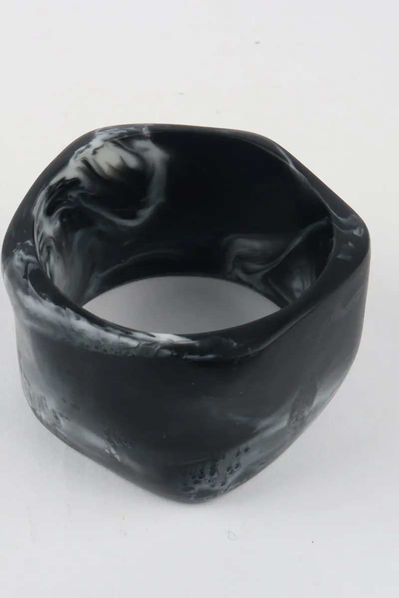 resin_bangle_black_marble_0.webp Moose and Meg Designs Resin Bangle Black Marble XL^ Jewellery