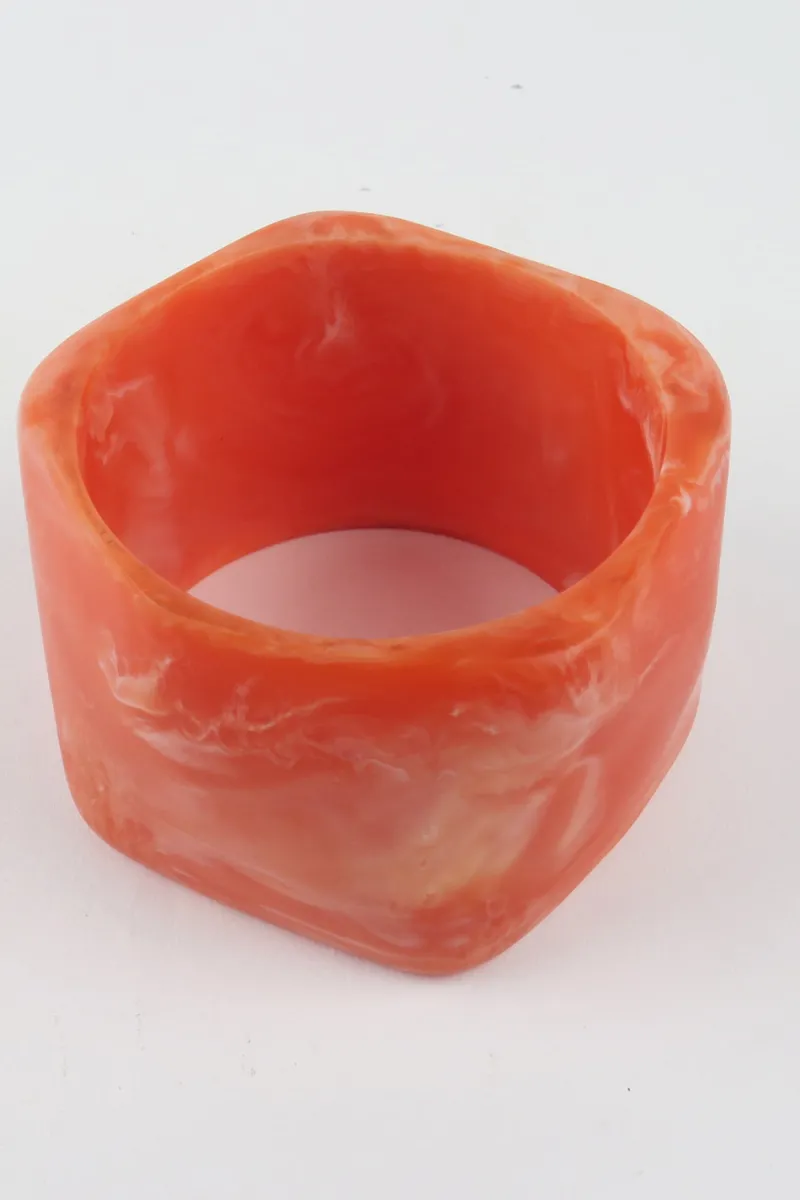 resin_bangle_orange_marbl_0.webp Moose and Meg Designs Resin Bangle Orange marble XL^ Jewellery