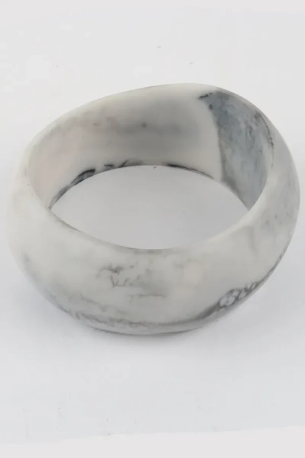 Moose and Meg Designs Resin Bangle White Marble L^ Jewellery