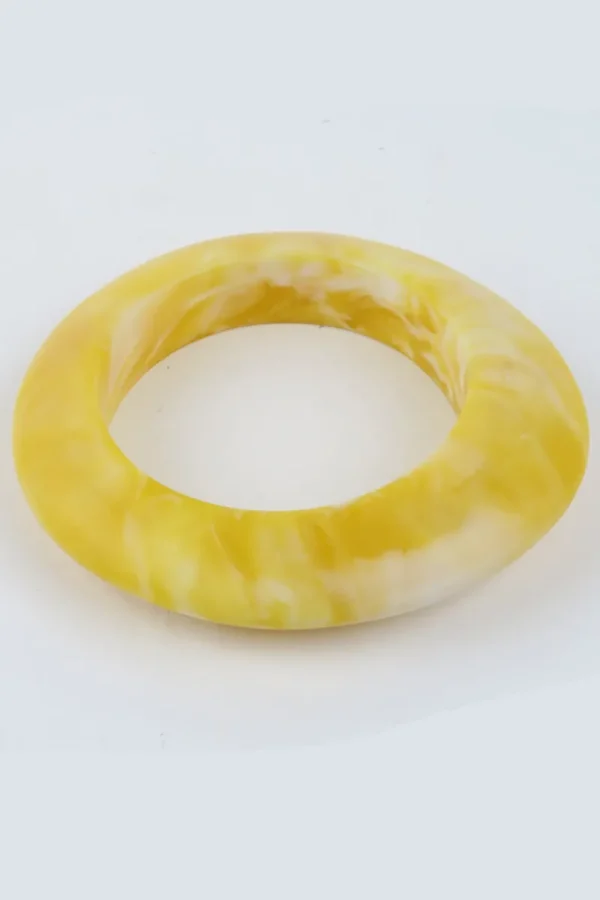 Moose and Meg Designs Resin Bangle Yellow Marble M^ Jewellery