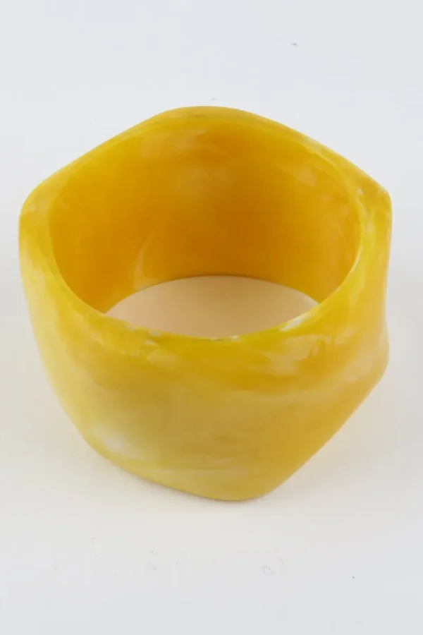 Moose and Meg Designs Resin Bangle Yellow Marble XL^ Jewellery