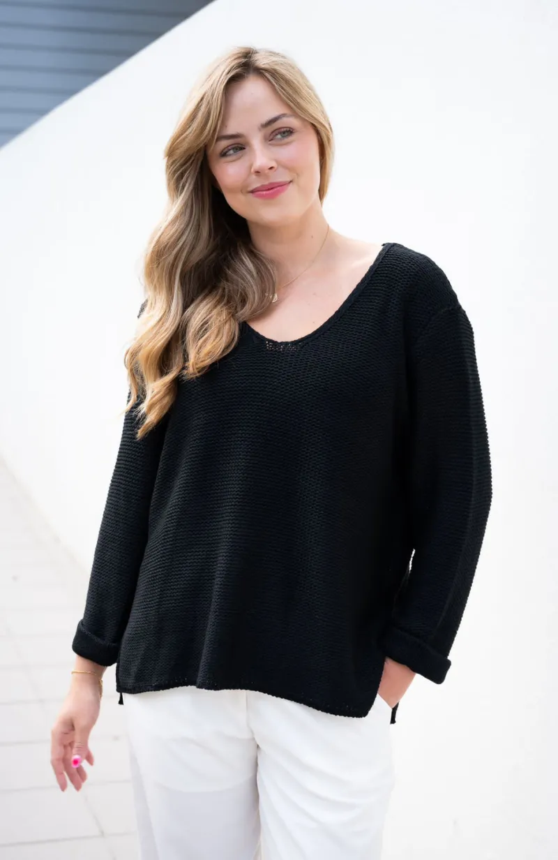 roll_up_sleeve_knit_top_1-1.webp Zeinert & Co Roll Up Sleeve Knit Top^ Jumpers + Sweaters | Tops