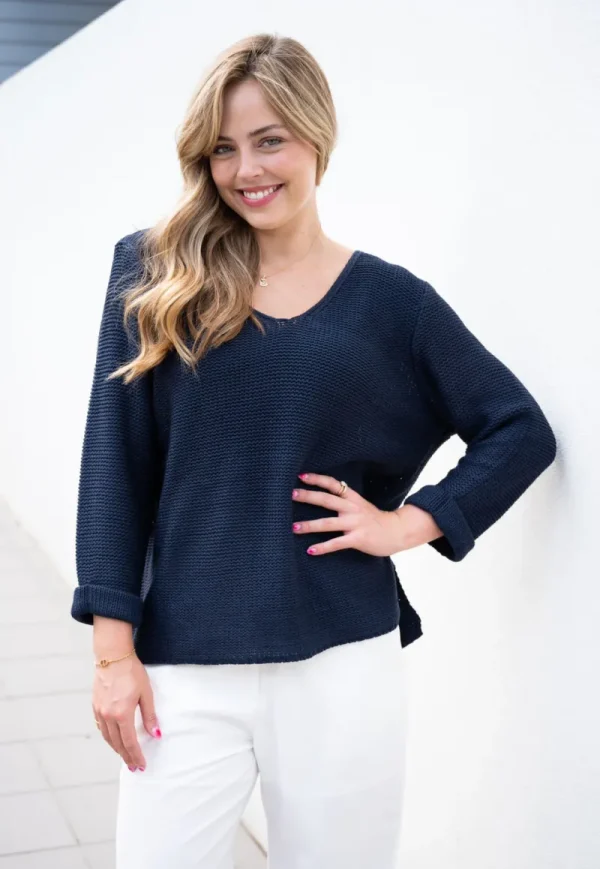Zeinert & Co Roll Up Sleeve Knit Top^ Jumpers + Sweaters | Tops