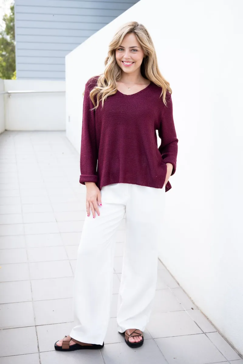 roll_up_sleeve_knit_top_2-1.webp Zeinert & Co Roll Up Sleeve Knit Top^ Jumpers + Sweaters | Tops