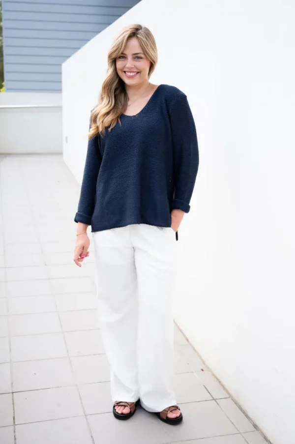 Zeinert & Co Roll Up Sleeve Knit Top^ Jumpers + Sweaters | Tops