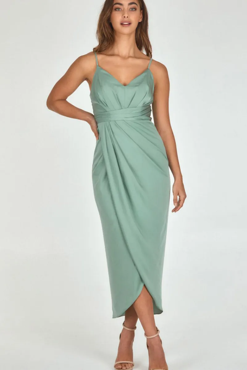 satin_pleated_midi_dress_0.webp Zeinert & Co Satin Pleated Midi Dress^ Dresses