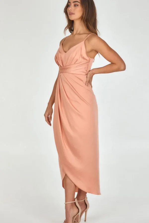Zeinert & Co Satin Pleated Midi Dress^ Dresses