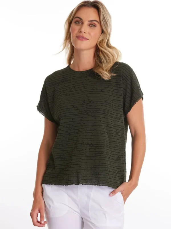 Marco Polo S/S TEXTURED STRIPE KNIT^ Jumpers + Sweaters