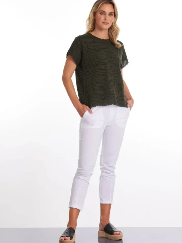 Marco Polo S/S TEXTURED STRIPE KNIT^ Jumpers + Sweaters