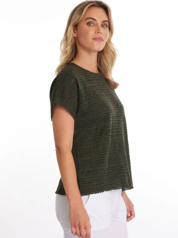 Marco Polo S/S TEXTURED STRIPE KNIT^ Jumpers + Sweaters