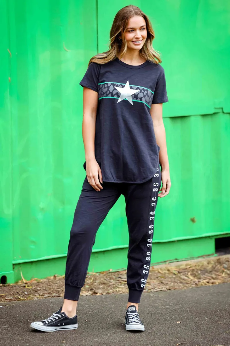 star_sparkles_with_leopar_1.webp 3rd Story Star Sparkles With Leopard Band Tee^ Tops