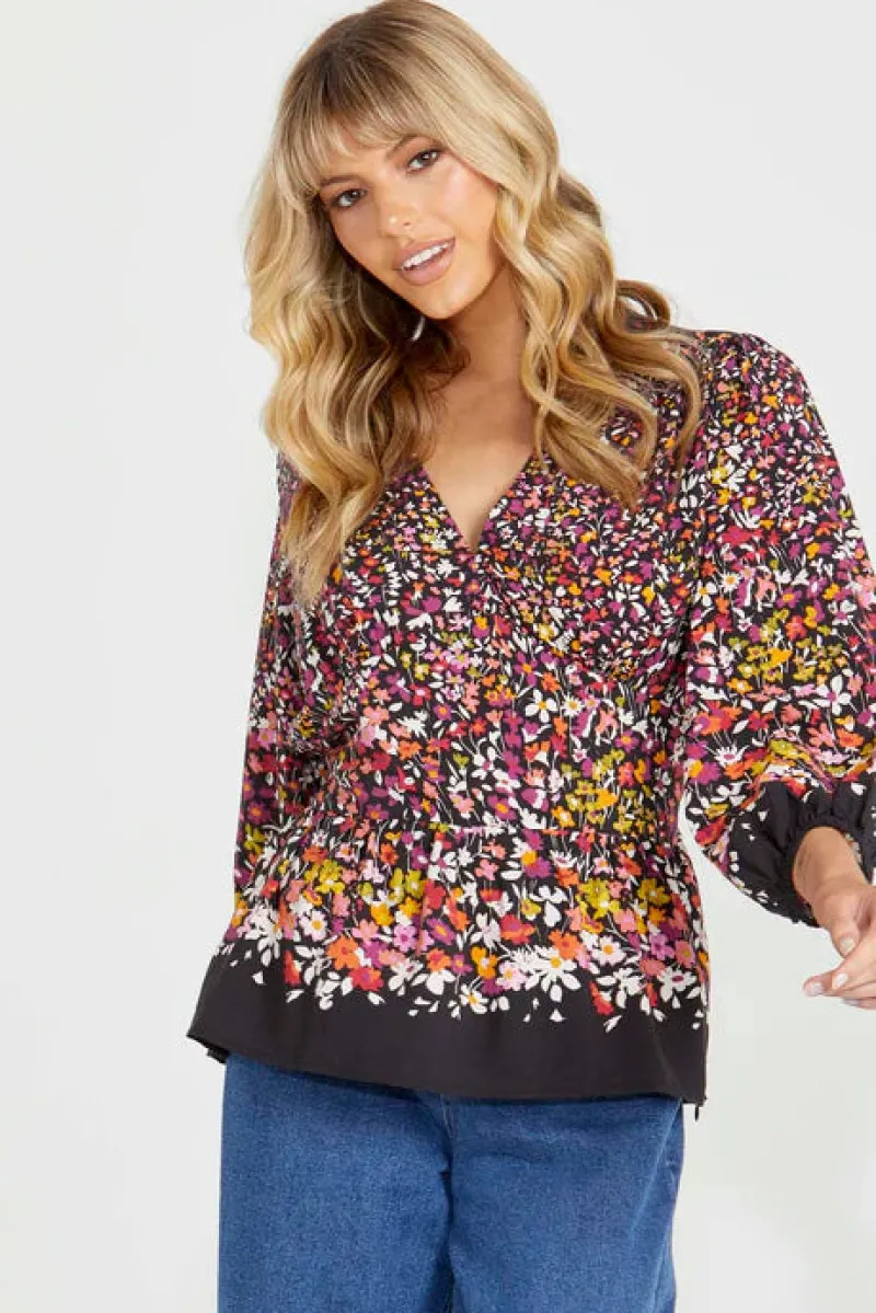 suki_frill_hem_top_0.webp Sass Suki Frill Hem Top^ Tops