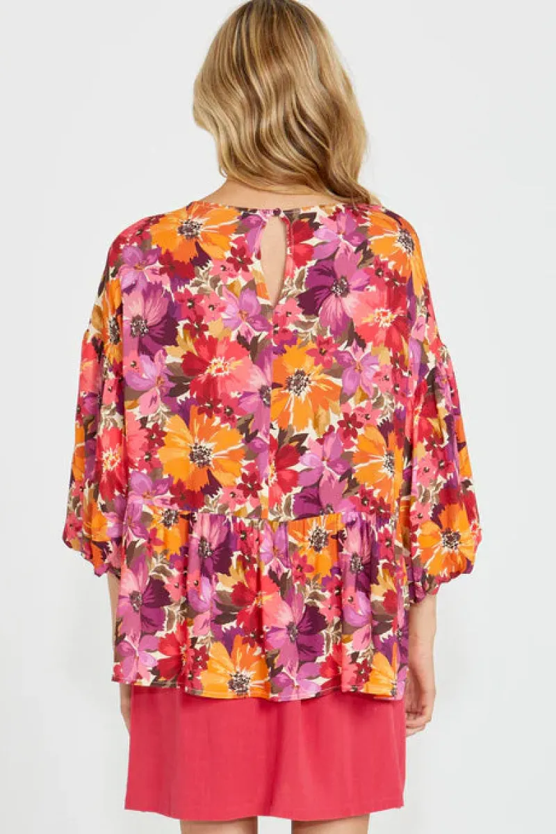 yasmin_bubble_sleeve_top_1.webp Sass Yasmin Bubble Sleeve Top^ Tops