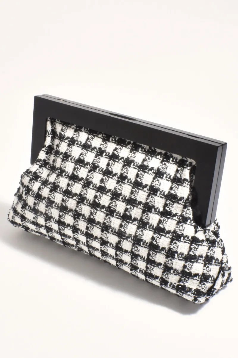 zoey_boucle_timber_frame__0.webp Adorne Zoey Boucle Timber Frame Clutch^ Handbags